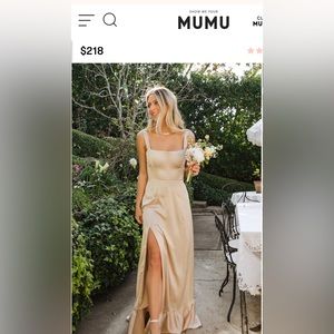 Show me your mumu Clarissa dress in size xs, color champagne